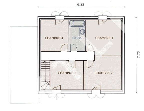 Plan deuxième étage