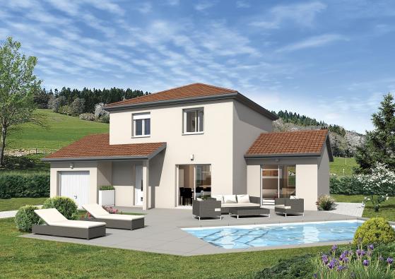 Maison neuve à un étage avec piscine